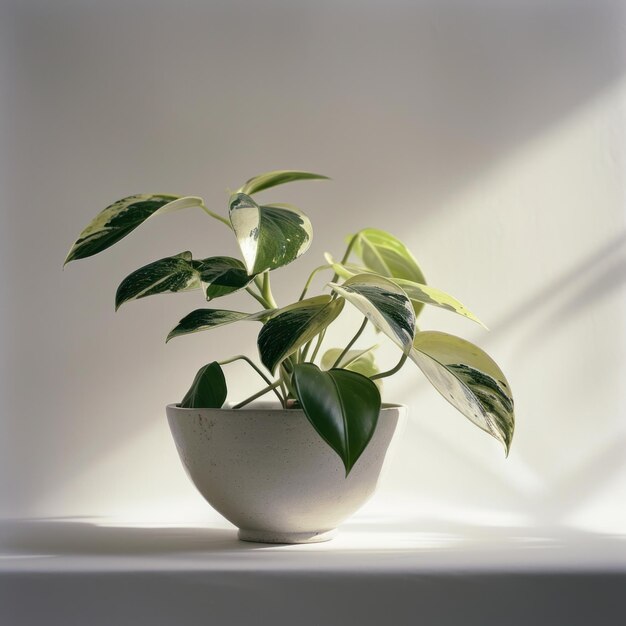 A potted plant in a white pot