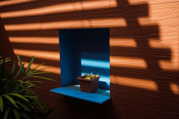 Potted plant on window sill