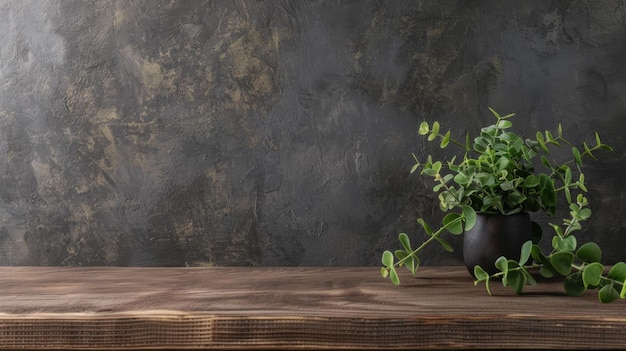 Potted Plant on Wooden Table