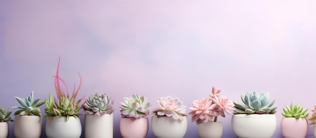 Photo potted plants isolated pastel background copy space