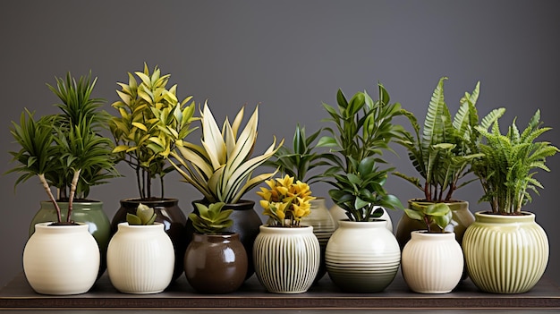 Photo potted plants and succulents on table