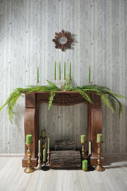 Photo potted plants on table against wall