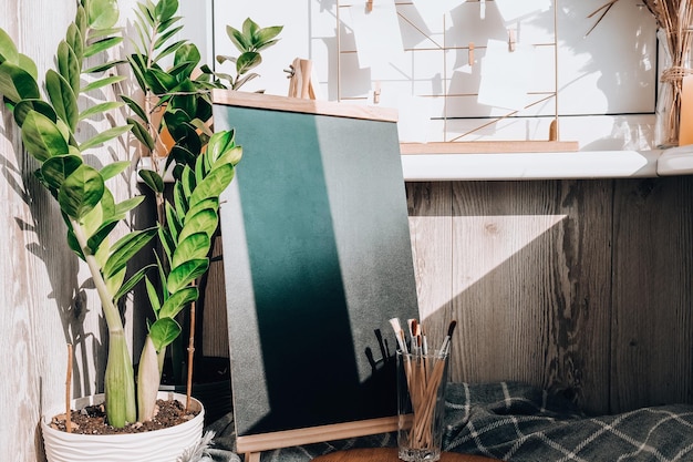 Photo potted plants on table against wall