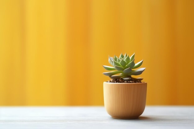 Potted succulent plant gasteria or small cactus with copy space home gardening and minimalist plant