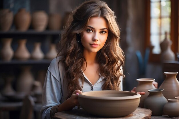 Photo potter of a beautiful young woman