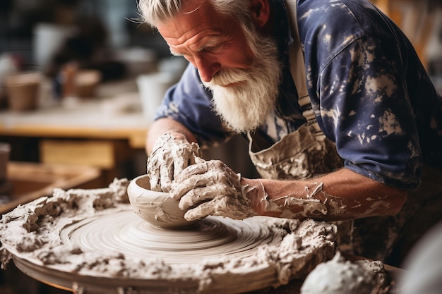 Potter Shaping Beautiful Ceramics