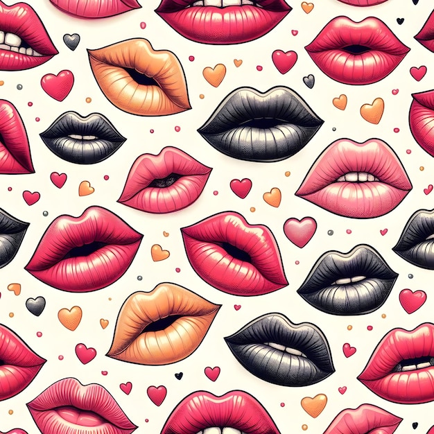 Photo potter with kisses on white background lip print on white background lipstick gloss kissing day