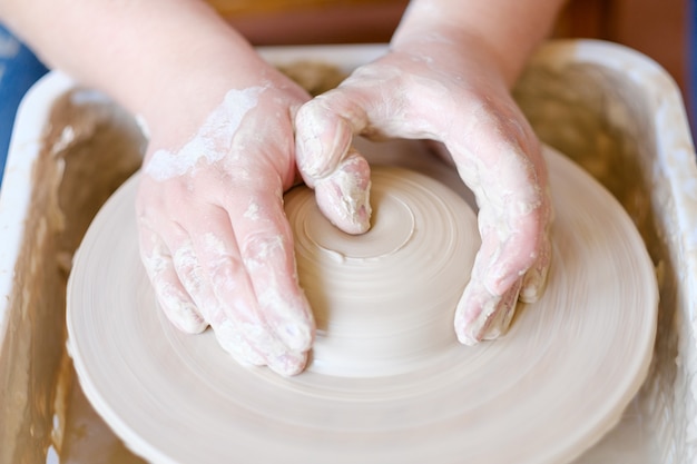 Pottery craftsman. artistic hobby or handicraft vocation. creative profession concept