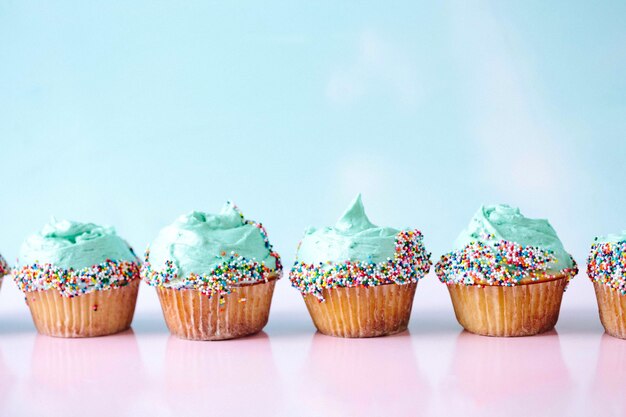 Pound cake isolated on green background