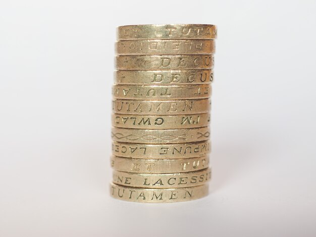 Pound coin pile