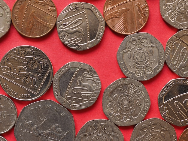 Photo pound coins, united kingdom