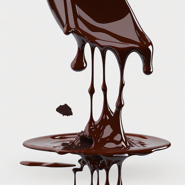 pouring chocolate dripping isolated on transparent or white background