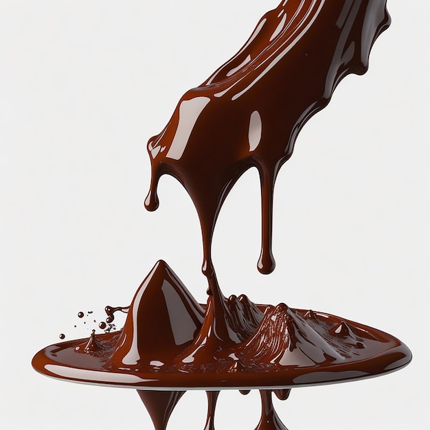 pouring chocolate dripping isolated on transparent or white background