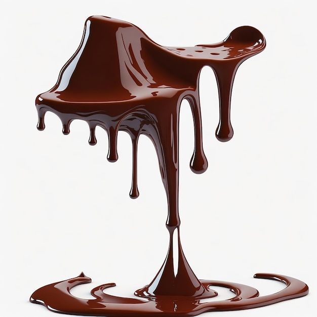 pouring chocolate dripping isolated on transparent or white background