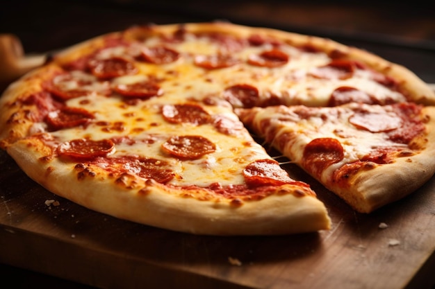 Pouring hot pepperoni sauce into pizza on dark background closeup