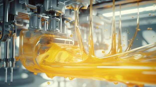 Pouring machine oil of a transparent yellow color