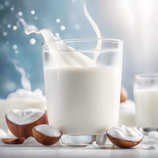 Pouring milk in glass