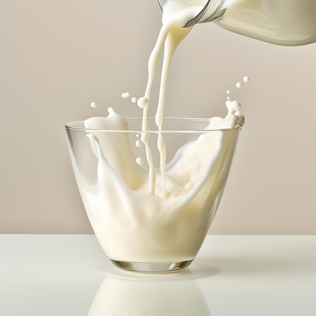 Pouring milk in glass