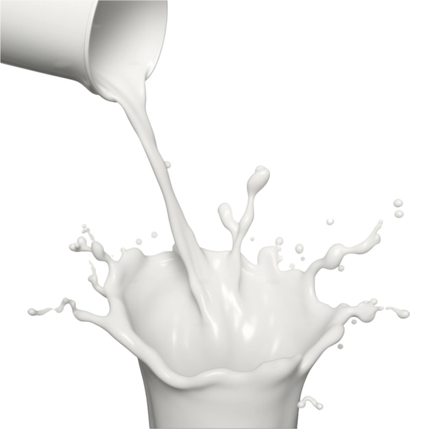 Photo pouring milk isolated on a transparent background milk from jug pouring into glass