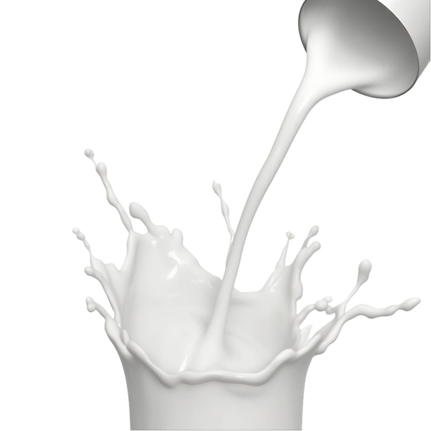 pouring milk isolated on a transparent background milk from jug pouring into glass