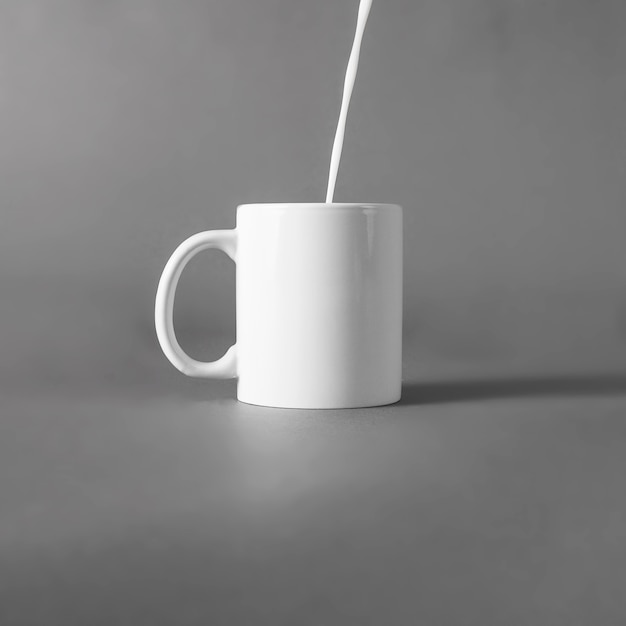 Photo pouring milk mockup