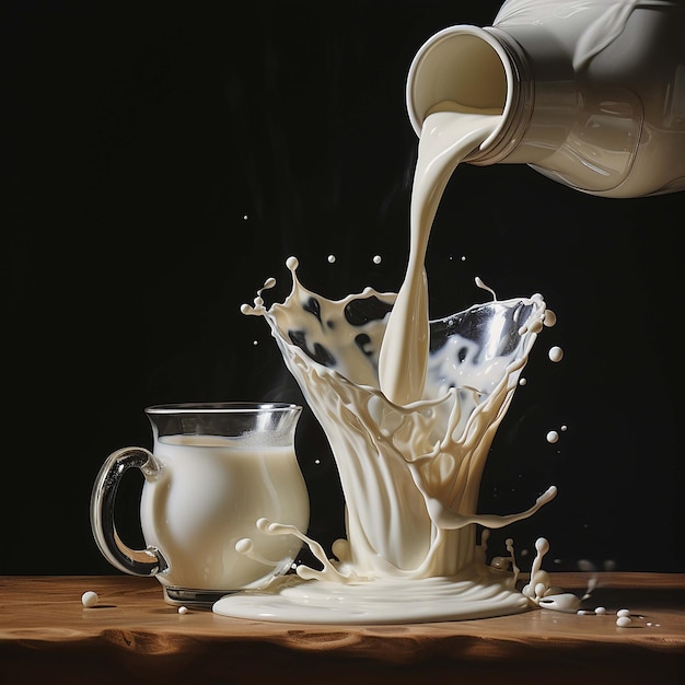 Pouring milk