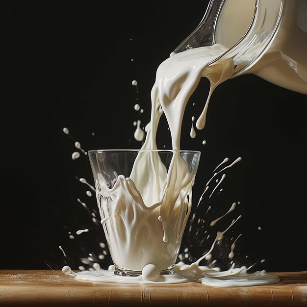 Photo pouring milk