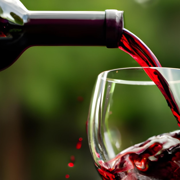 Foto versare un vino rosso di bordeaux della garonne in eleganti bicchieri da vino.