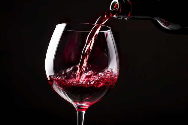 Pouring red wine into a wine glass AI Generative