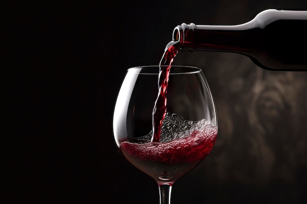 Pouring red wine into a wine glass AI Generative