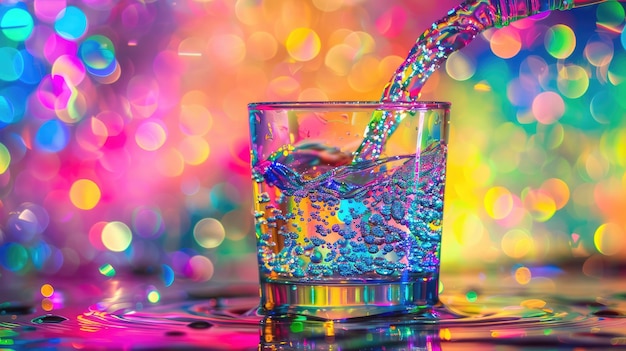 Pouring water into glass AI generated Image