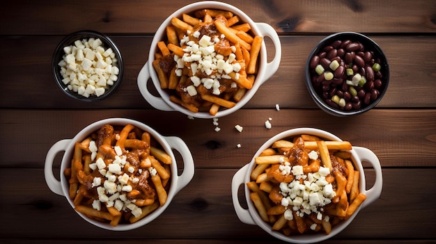 Photo poutine typical street food in canada