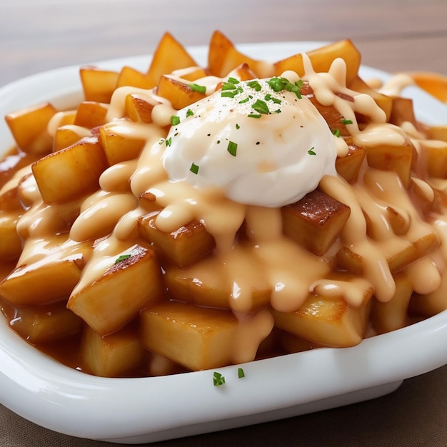 Poutine with cheese