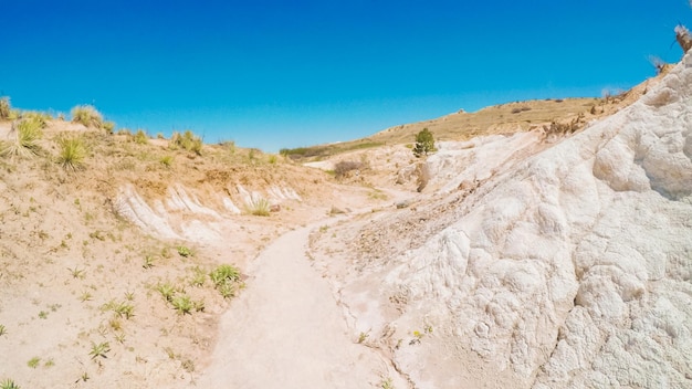 POV oogpunt - Weekend wandelen in Paint Mines Interpretive Park in Colorado.