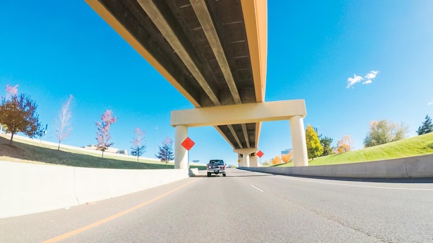 POV point of view - Driving south on Interstate highway I25.