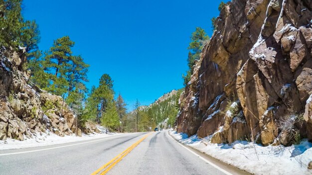 POV point of view -Driving West to Estes Park on highway 36.