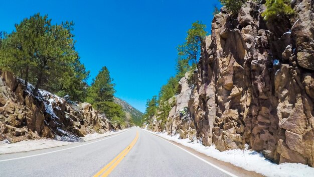 POV point of view -Driving West to Estes Park on highway 36.