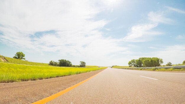 Pov point of view - traveling east on interstate highway\
70.