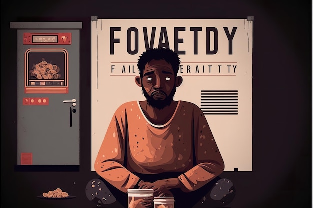 Poverty flat illustration