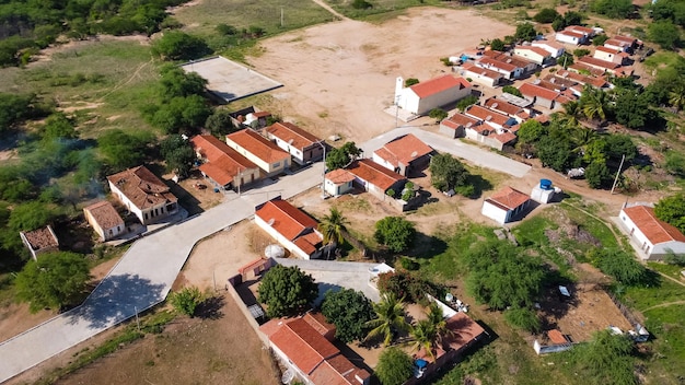 Povoado Barra, Rio Grande do Norte, Brazil - March 12 2021: Town bar town. Town of Barra town where the film Bacurau was recorded