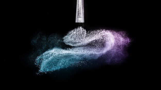 Powder splash and brush for makeup artist