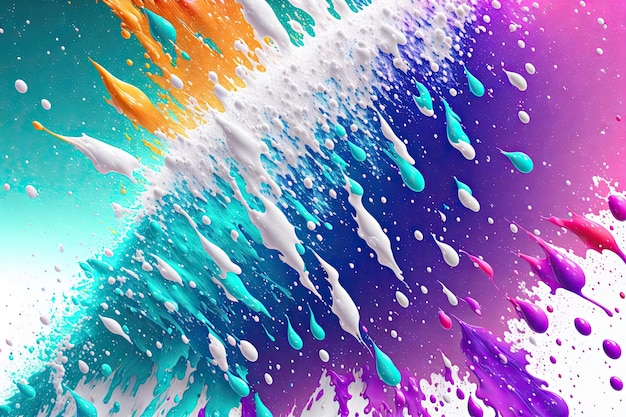 Powder splash vibrant color with white background