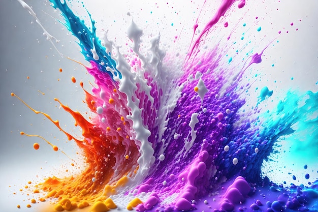 Powder splash vibrant color with white background