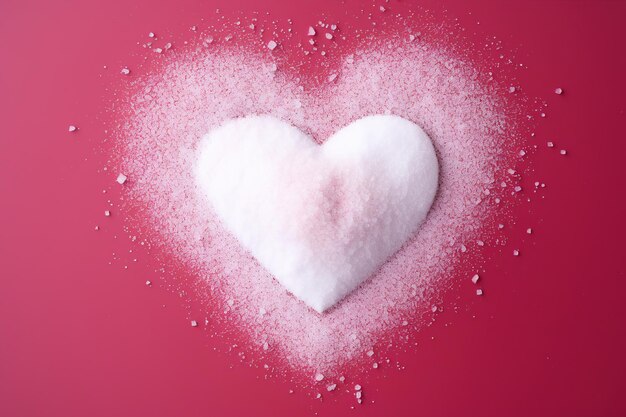 Powdered sugar in shape of heart Valentines day