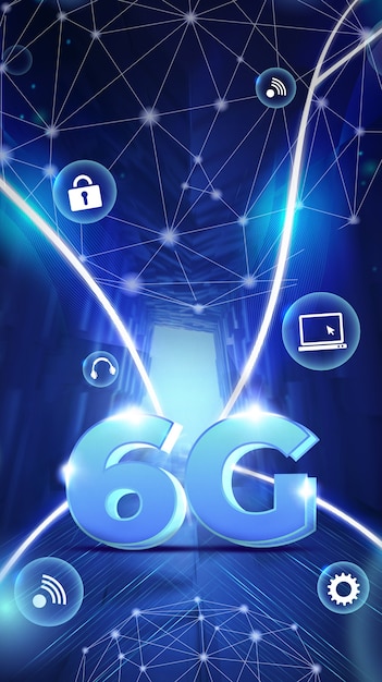 Foto la potenza del concetto di connessione internet 6g