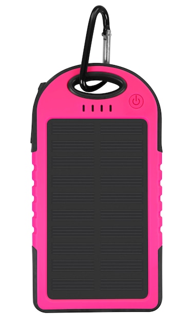 Photo power bank with a solar panel pink