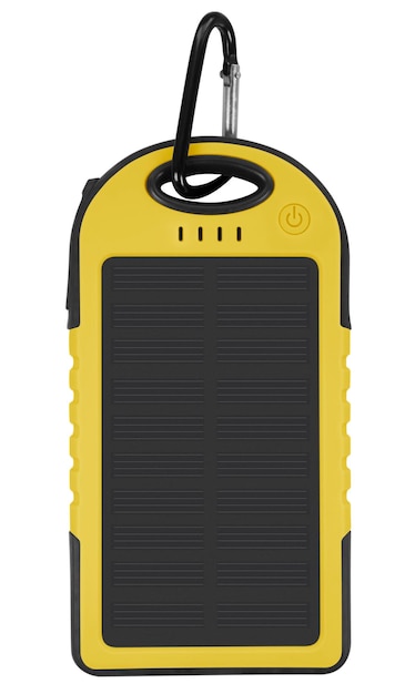 Photo power bank with a solar panel yellow