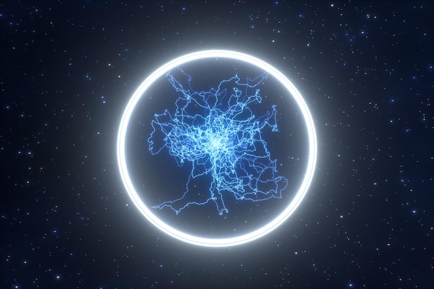 power electrical energy and lightning spark 3d rendering computer digital drawing
