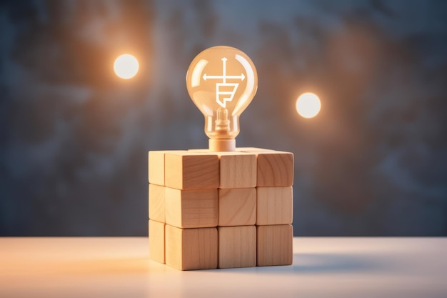 The Power of Innovative Thinking Unveiling a HandPicked Wooden Cube Block with a Human Head Symbol