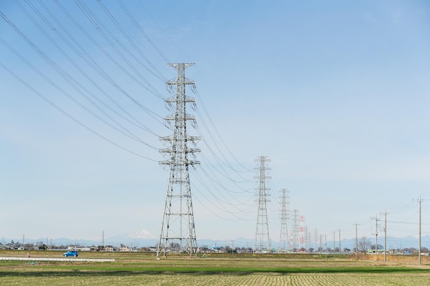 田舎の送電線